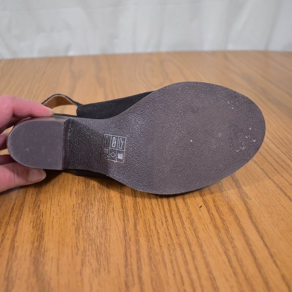 L4L Black Wedge Heels Ankle Open Toe Zipper Size 8 L4L by Lust - Picture 14 of 14